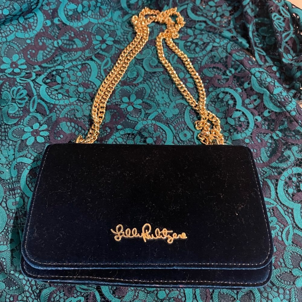 Lilly Pulitzer Kat Crossbody inky Blue Velvet